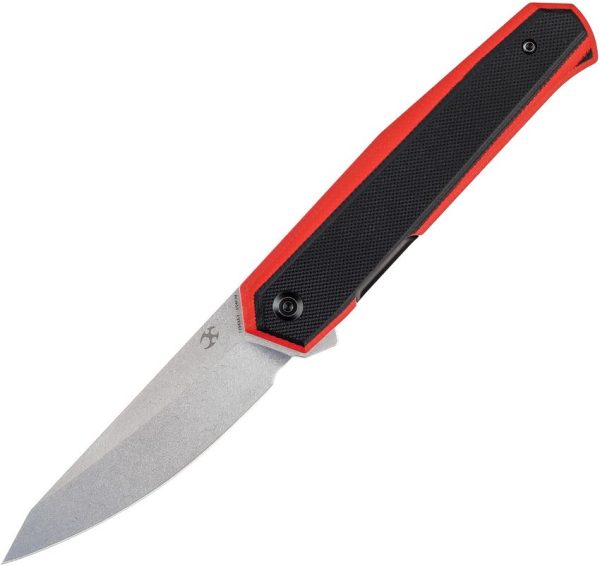 Kansept Integra Linerlock Black/Red G10 Extended Tang