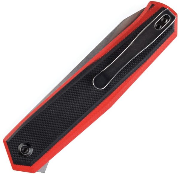 Kansept Integra Linerlock Black/Red G10 Extended Tang