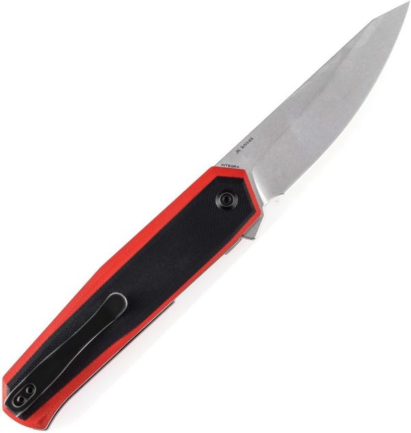 Kansept Integra Linerlock Black/Red G10 Extended Tang