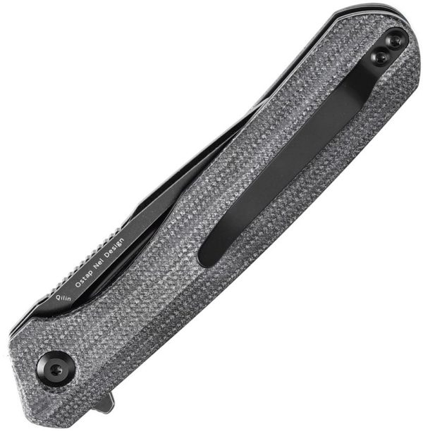 Kansept Qilin Linerlock Black Micarta Drop Point