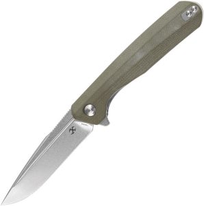 Kansept Qilin Linerlock Drop Point - Olive G10