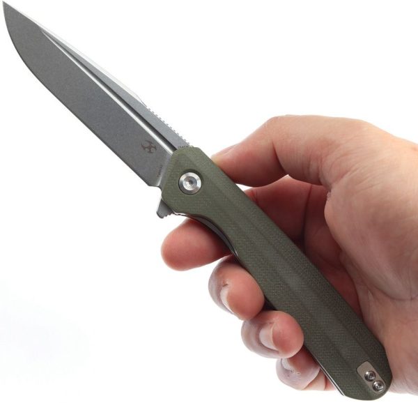 Kansept Qilin Linerlock Drop Point - Olive G10