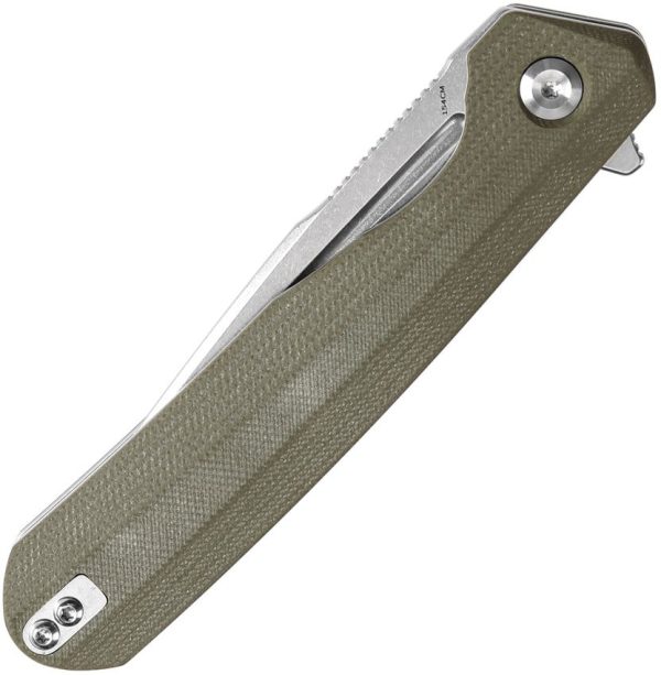 Kansept Qilin Linerlock Drop Point - Olive G10