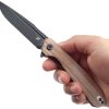 Kansept Qilin Linerlock Drop Point - Brown Micarta