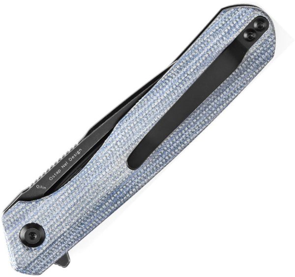 Kansept Qilin Linerlock Tanto - Blue Micarta
