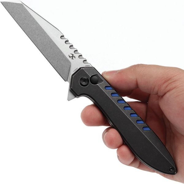 Kansept Kosame Button Lock Wharncliffe - Blue G10 Inlay