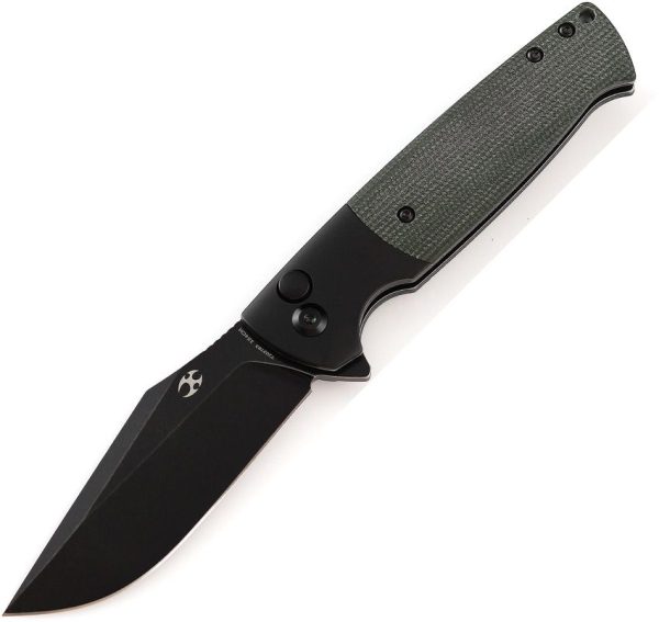 Kansept Shikari SBL Button Lock Green Micarta