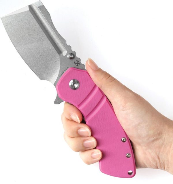 Kansept M+ Korvid Linerlock Pink G10 Cleaver
