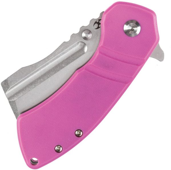 Kansept M+ Korvid Linerlock Pink G10 Cleaver