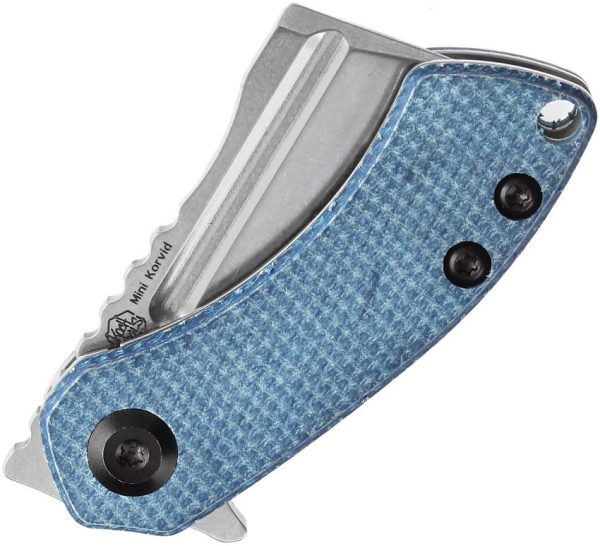 Kansept Mini Korvid Linerlock - Blue Micarta