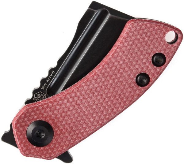 Kansept Mini Korvid Linerlock - Red Micarta