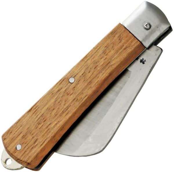 Kanetsune Slip Joint Craft Knife Hawkbill Brown Wood