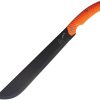 Katz Small Machete 14" Black Stainless Fixed Blade Orange Handle