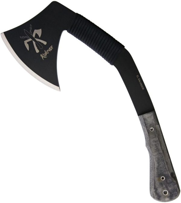 Kukrax Pack Axe 15.75" Fixed Blade 1075HC Steel Black Kydex