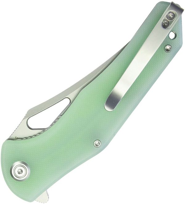 KUB149D_add_01.jpg Kubey Phemius Linerlock - Jade G10 Sand Blast