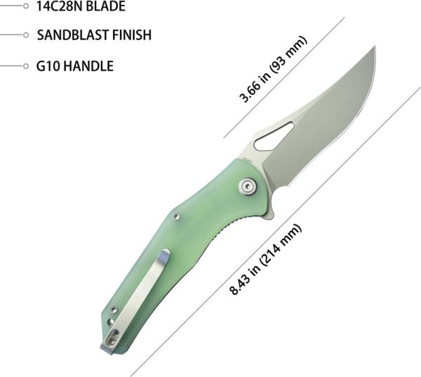 KUB149D_add_02.jpg Kubey Phemius Linerlock - Jade G10 Sand Blast