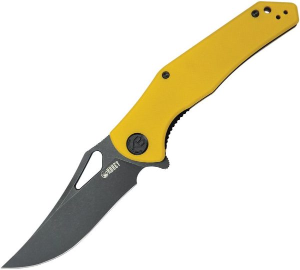 KUB149E.jpg Kubey Phemius Linerlock - Yellow G10 Stonewash
