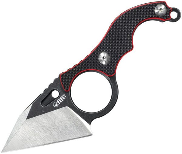 Kubey Hippocam EDC Fixed Blade Black Red G10