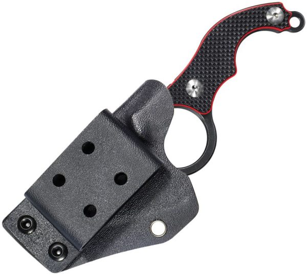 Kubey Hippocam EDC Fixed Blade Black Red G10