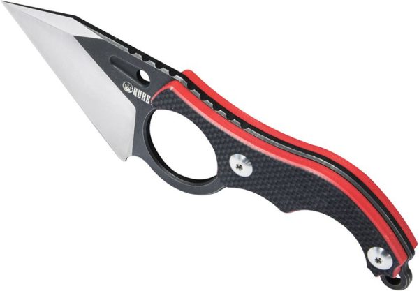 Kubey Hippocam EDC Fixed Blade Black Red G10