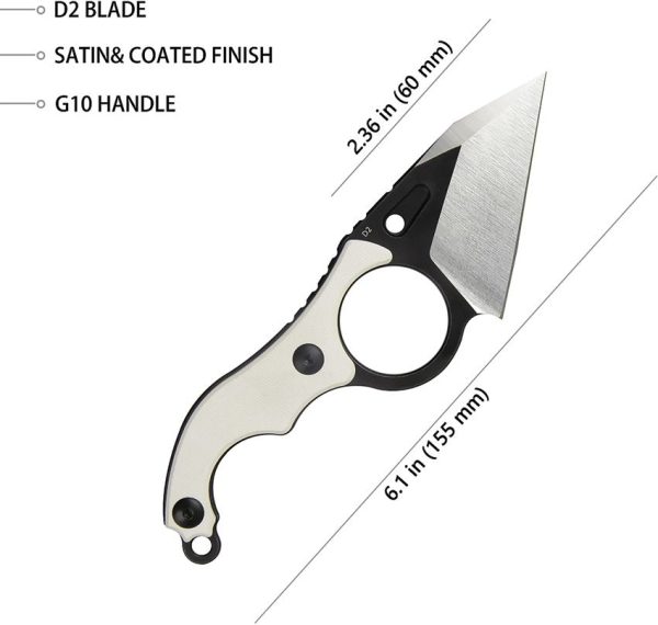 Kubey Hippocam EDC Fixed Blade Ivory G10