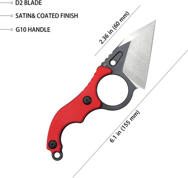 Kubey Hippocam EDC Fixed Blade Red G10