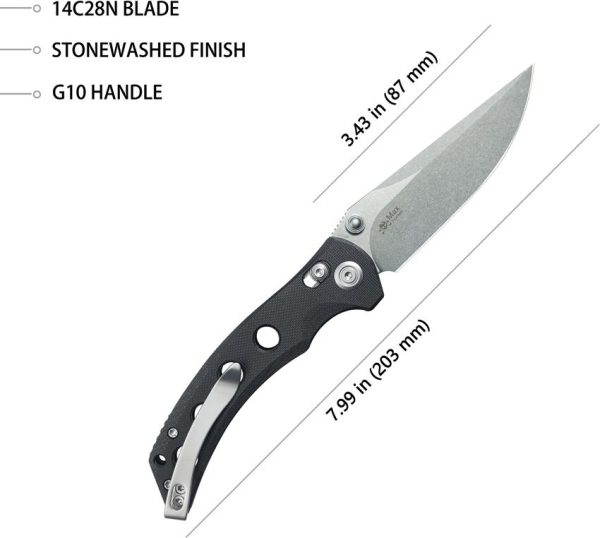 Kubey Hound Crossbar Lock Black G10 Folding Knife