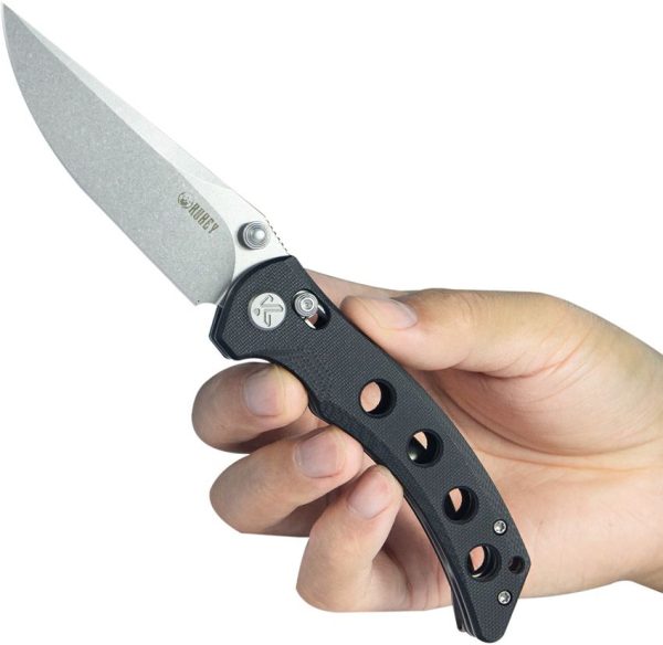 Kubey Hound Crossbar Lock Black G10 Folding Knife