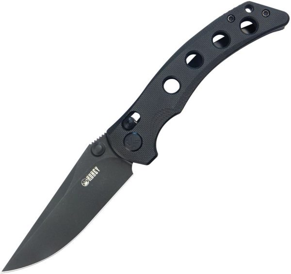 Kubey Hound Crossbar Lock Black Stonewash Blade