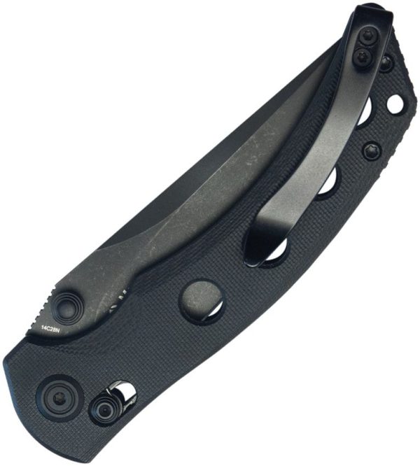 Kubey Hound Crossbar Lock Black Stonewash Blade