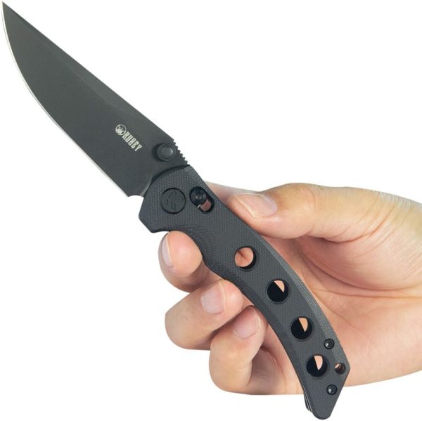 Kubey Hound Crossbar Lock Black Stonewash Blade