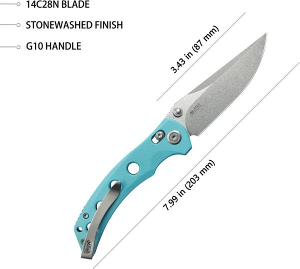 Kubey Hound Crossbar Lock Tiffany Blue G10