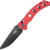KUB172E.jpg Kubey Hound Crossbar Lock Red G10 Knife
