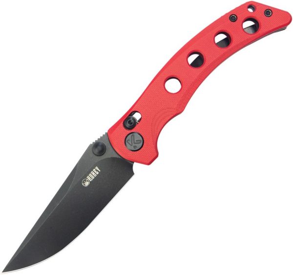 KUB172E.jpg Kubey Hound Crossbar Lock Red G10 Knife