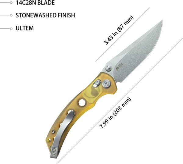 Kubey Hound Crossbar Lock Ultem Handle Knife