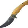 KUB173H.jpg Kubey Scimitar Linerlock Ultem Black Blade Knife