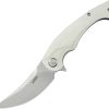 KUB173I.jpg Kubey Scimitar Linerlock White G10 Handle Knife