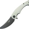 KUB173J.jpg Kubey Scimitar Linerlock White G10 Folding Knife