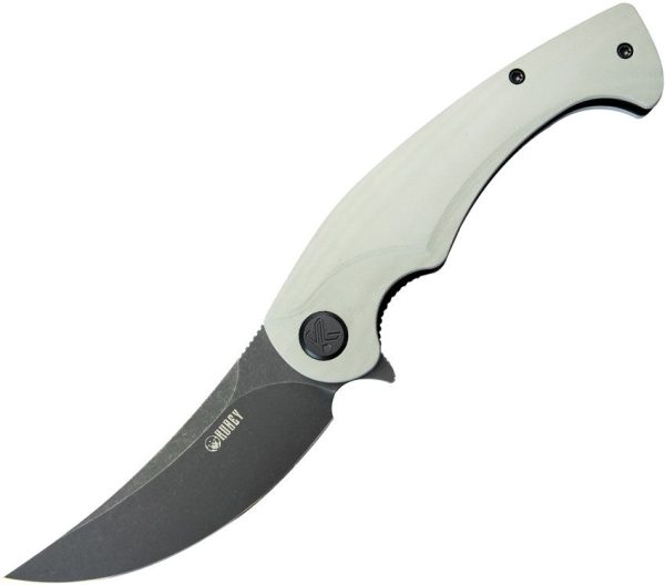 KUB173J.jpg Kubey Scimitar Linerlock White G10 Folding Knife