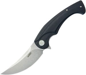 Kubey Scimitar Linerlock Black G10 Folding Knife