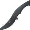 Kubey Scimitar Folding Knife 3.5" AUS-10A Linerlock Black