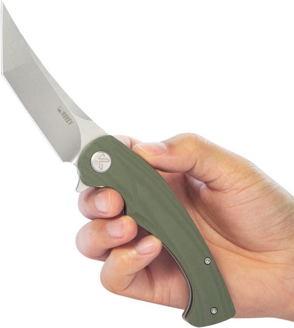 KUB175A_add_04.jpg Kubey Scimitar Tanto Linerlock OD Green Folding Knife