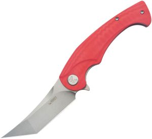 KUB175E.jpg Kubey Scimitar Tanto Linerlock Red G10 Folding Knife