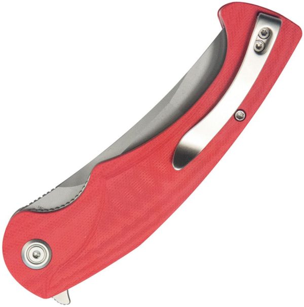 Kubey Scimitar Tanto Linerlock Red G10 Folding Knife