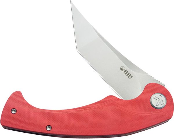 Kubey Scimitar Tanto Linerlock Red G10 Folding Knife