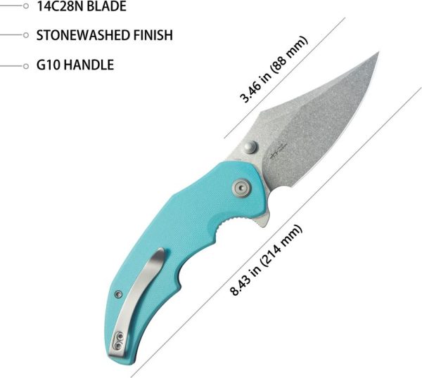Kubey Ceto Camp Linerlock Tiffany Blue G10
