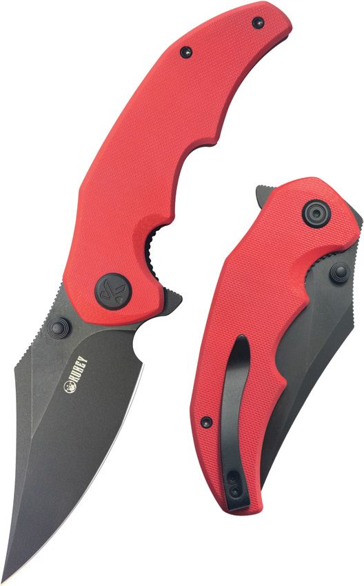 Kubey Ceto Camp Linerlock - Red G10 Clip Point