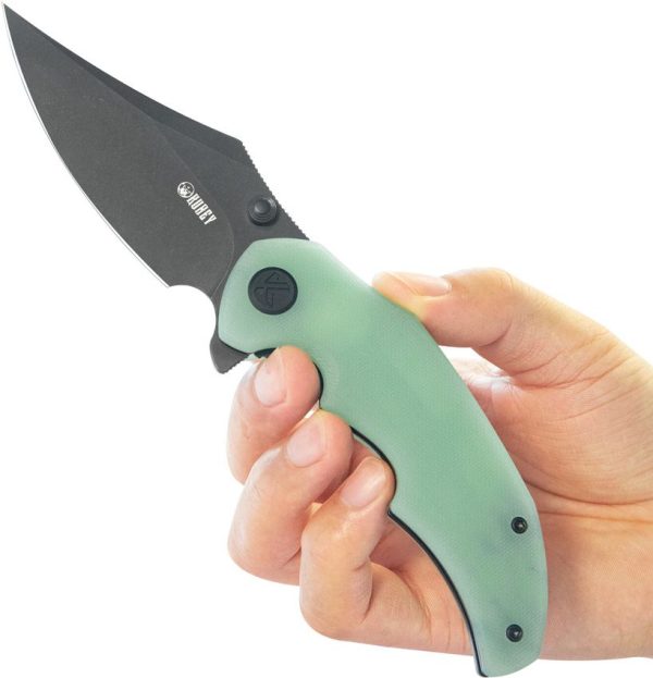 Kubey Ceto Camp Linerlock - Jade G10 Clip Point