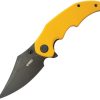 Kubey Ceto Camp Linerlock - Yellow G10 Clip Point