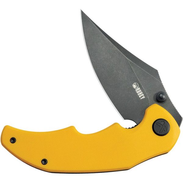 Kubey Ceto Camp Linerlock - Yellow G10 Clip Point